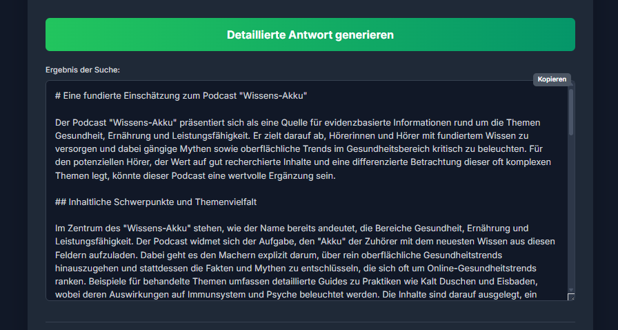 Funktionsweise des Recherche-Agenten - Schritt 2